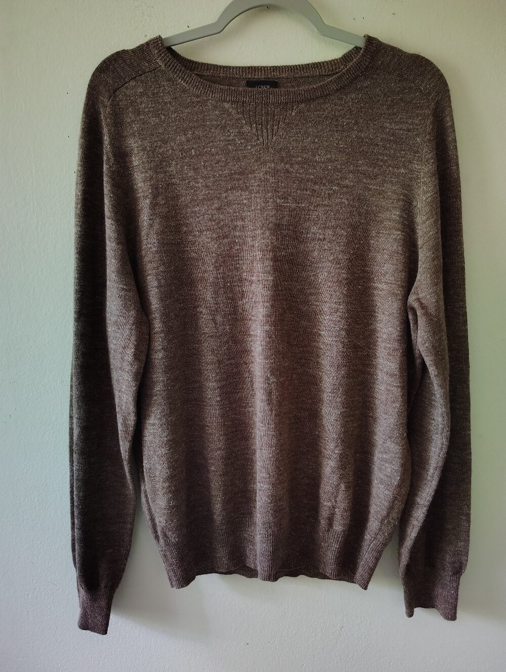 J. Crew Brown Linen Wool Alpaca Blend Sweater Large Casual Cozy Lightweight